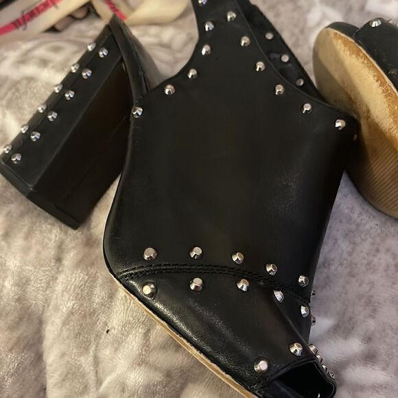 MICHAEL Michael Kors
Women's Astor Leather Studded Slingback Block Heel Sandals - Picture 8 of 10